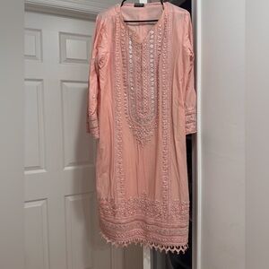Elegant Pink Embroidered Indian/pakistani dress